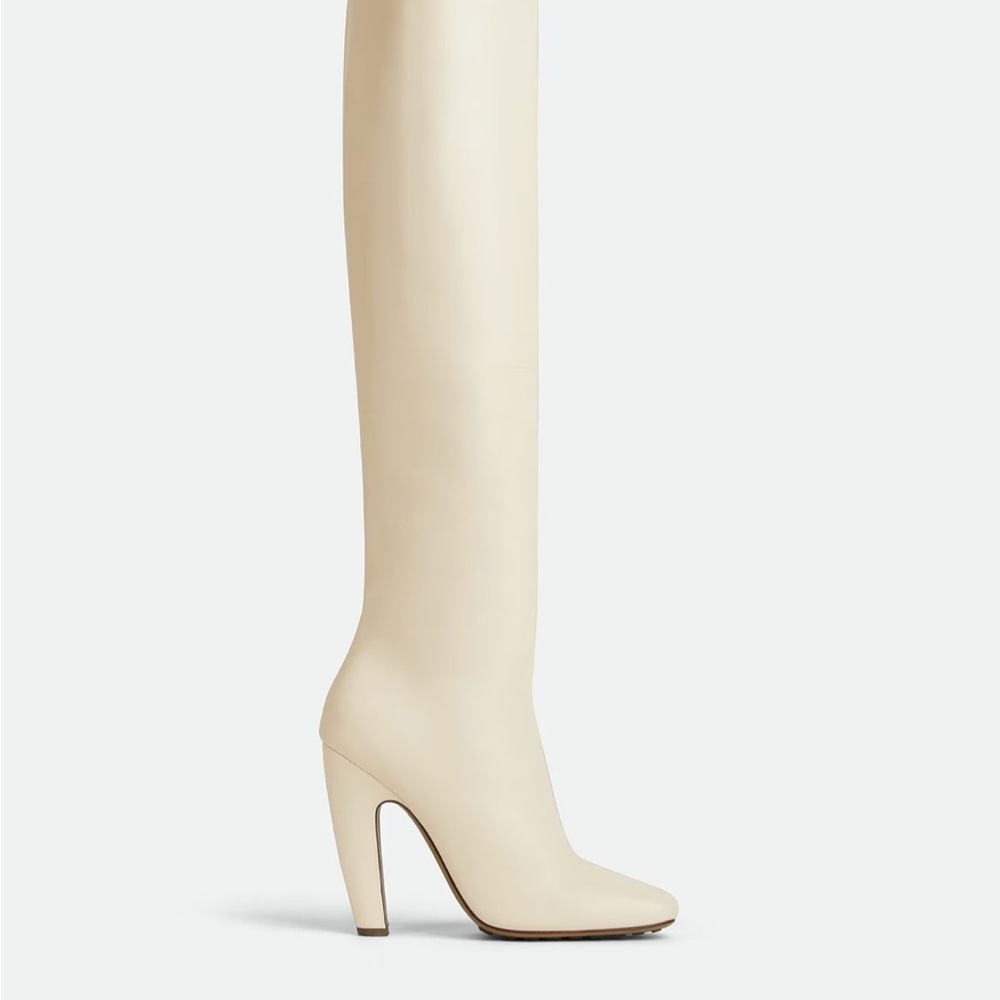 Bottega Veneta Cream Over the Knee Boots